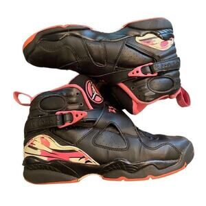 Nike Air Jordan 8 Retro GS Pinksicle Black Athletic Shoes Unisex Kids Size 4Y
